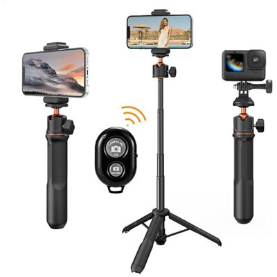 K&F CONCEPT MS11 Selfiestick voor mobiele telefoon, 60 cm, met MS11 met afstandsbediening voor headshots, compatibel met iPhone/Samsung/DJI Osmo Pocket 4/3/Insta 360 X5/X4/X3 K&F CONCEPT MS11 Selfiestick voor mobiele telefoon, 60 cm, met MS11 met afstandsbediening voor headshots, compatibel met iPhone/Samsung/DJI Osmo Pocket 4/3/Insta 360 X5/X4/X3