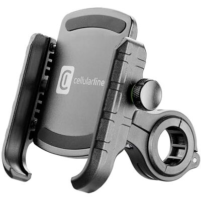 Cellular Line Rider Steel Smartphonehouder van aluminium voor motorfietsen en fietsen met rond stuur, universeel voor alle mobiele telefoons, 360° draaibaar, stabiel en robuust Cellular Line Rider Steel Smartphonehouder van aluminium voor motorfietsen en fietsen met rond stuur, universeel voor alle mobiele telefoons, 360° draaibaar, stabiel en robuust