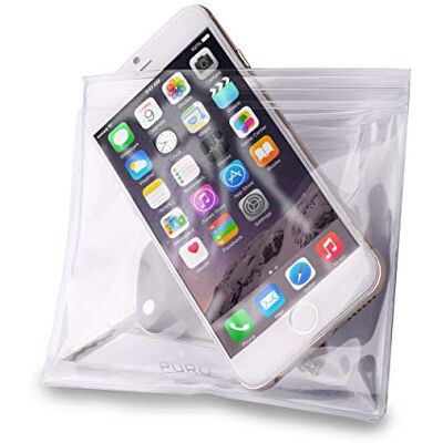 Puro Cust Waterdichte "Clutch" Smartphones Up To 5,2 inch Transparant 2 vakken Puro Cust Waterdichte "Clutch" Smartphones Up To 5,2 inch Transparant 2 vakken