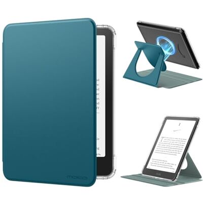 MoKo 360° draaibare hoes voor 7 inch e-bookreader 12e generatie 2024, afneembare magnetische bescherming, verstelbare standhoes met auto wake/slaap, niet voor TCL opmerkelijke kobo, turquoise Clear Back, Detachable Magnetic, Adjustable Stand Cover, Auto MoKo 360° draaibare hoes voor 7 inch e-bookreader 12e generatie 2024, afneembare magnetische bescherming, verstelbare standhoes met auto wake/slaap, niet voor TCL opmerkelijke kobo, turquoise Clear Back, Detachable Magnetic, Adjustable Stand Cover, Auto