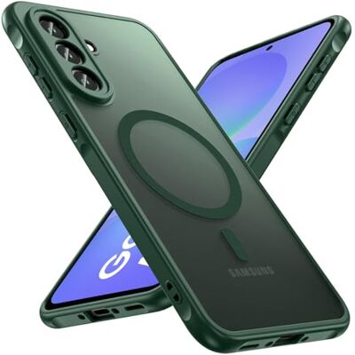 Verco Samsung Galaxy A56 5G hoes, magnetisch, Samsung A56 5G, mat, schokbestendig, compatibel met QI draadloos opladen, groen Verco Samsung Galaxy A56 5G hoes, magnetisch, Samsung A56 5G, mat, schokbestendig, compatibel met QI draadloos opladen, groen