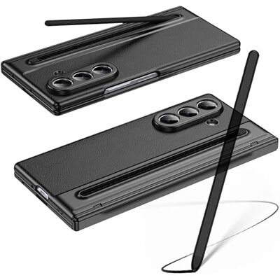 BAILI Samsung Galaxy Z Fold7 lederen hoesje met stylus en displaybescherming voorkant + S pensleuf zwart BAILI Samsung Galaxy Z Fold7 lederen hoesje met stylus en displaybescherming voorkant + S pensleuf zwart