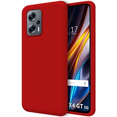 Tumundosmartphone beschermhoes voor Xiaomi Poco X4 GT 5G (vloeibare siliconen), rood Tumundosmartphone beschermhoes voor Xiaomi Poco X4 GT 5G (vloeibare siliconen), rood