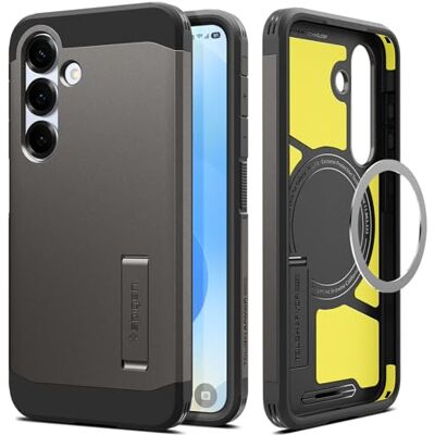 Spigen Tough Armor (AI) Telefoonhoes met MagFit, voor Samsung Galaxy S25 Plus 5G, donkergrijs (Gunmetal) Spigen Tough Armor (AI) Telefoonhoes met MagFit, voor Samsung Galaxy S25 Plus 5G, donkergrijs (Gunmetal)