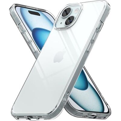 Ringke Beschermhoes voor iPhone 15 Plus Case Fusion Clear Transparant, ultradun, robuust, harde achterkant, zachte bumper, schokbestendig, krasbestendig, gaten voor polsband, twee Ringke Beschermhoes voor iPhone 15 Plus Case Fusion Clear Transparant, ultradun, robuust, harde achterkant, zachte bumper, schokbestendig, krasbestendig, gaten voor polsband, twee