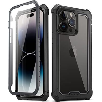 Poetic Guardian Series beschermhoes voor iPhone 14 Pro Max 6,7 inch / 360 graden met geïntegreerde displaybescherming, zwart / transparant Poetic Guardian Series beschermhoes voor iPhone 14 Pro Max 6,7 inch / 360 graden met geïntegreerde displaybescherming, zwart / transparant