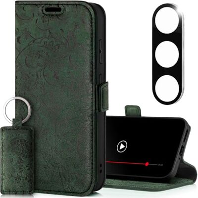 SURAZO Samsung Galaxy S25 Plus Premium beschermhoes met camerabescherming, opvouwbaar, echt leer, met kaartsleuven, RFID-bescherming SURAZO Samsung Galaxy S25 Plus Premium beschermhoes met camerabescherming, opvouwbaar, echt leer, met kaartsleuven, RFID-bescherming