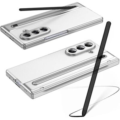 BAILI Samsung Galaxy Z Fold7 lederen hoesje met stylus en displaybescherming voorkant + S Pen sleuf wit BAILI Samsung Galaxy Z Fold7 lederen hoesje met stylus en displaybescherming voorkant + S Pen sleuf wit
