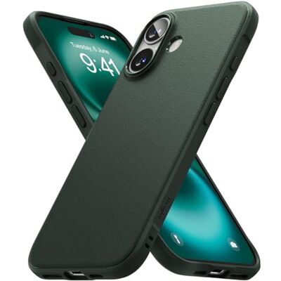 Ringke iPhone 16 Plus Hoesje Onyx Dark Green Schokabsorberende bescherming, ultradun, flexibele achterkant, zachte bumper, antislip, krasbestendig, anti-vergeling Ringke iPhone 16 Plus Hoesje Onyx Dark Green Schokabsorberende bescherming, ultradun, flexibele achterkant, zachte bumper, antislip, krasbestendig, anti-vergeling