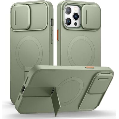 SURITCH Magnetische beschermhoes compatibel met iPhone 12 Pro Max/13 Pro Max, schokbestendig, met camerabescherming, ritssluiting en verstelbare standaard (groen) SURITCH Magnetische beschermhoes compatibel met iPhone 12 Pro Max/13 Pro Max, schokbestendig, met camerabescherming, ritssluiting en verstelbare standaard (groen)