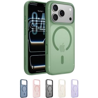 Belkin SheerForce Grip Beschermhoes voor iPhone 17 Pro, compatibel met MagSafe, slank design, bescherming met antislip groeven, magnetisch en schokbestendig, groen Belkin SheerForce Grip Beschermhoes voor iPhone 17 Pro, compatibel met MagSafe, slank design, bescherming met antislip groeven, magnetisch en schokbestendig, groen