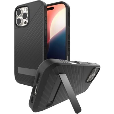 ZAGG Denali Snap KS Grafeen versterkte hoes voor iPhone 16 Pro Max, met geïntegreerde standaard, MagSafe-compatibel, dubbellaags, schokbestendig, achterhoes, zwart ZAGG Denali Snap KS Grafeen versterkte hoes voor iPhone 16 Pro Max, met geïntegreerde standaard, MagSafe-compatibel, dubbellaags, schokbestendig, achterhoes, zwart