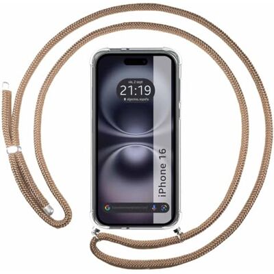 Tumundosmartphone Transparant hoesje voor iPhone 16 (6.1) met Camel koord Tumundosmartphone Transparant hoesje voor iPhone 16 (6.1) met Camel koord