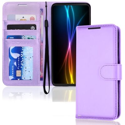 TECHGEAR Magnetische sluiting PU-lederen portemonnee-hoesje voor Samsung Galaxy S21 / S21 5G, paars TECHGEAR Magnetische sluiting PU-lederen portemonnee-hoesje voor Samsung Galaxy S21 / S21 5G, paars