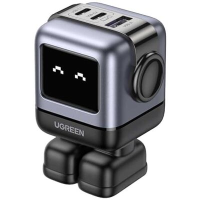 UGREEN Nexode RG 65W Robot GaN snellader (2 x USB-C, 1 x USB-A), grijs UGREEN Nexode RG 65W Robot GaN snellader (2 x USB-C, 1 x USB-A), grijs