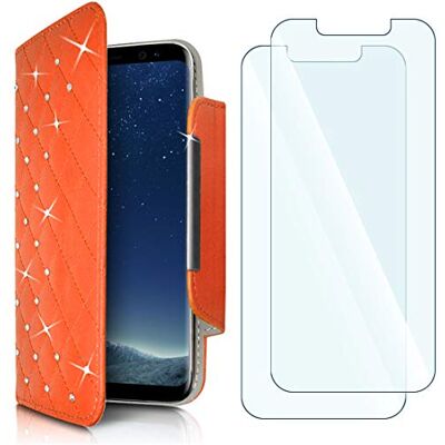 KARYLAX Set van 2 flexibele glazen en universele beschermhoes, M (A), oranje diamant voor Ordissimo LeNummer1 KARYLAX Set van 2 flexibele glazen en universele beschermhoes, M (A), oranje diamant voor Ordissimo LeNummer1