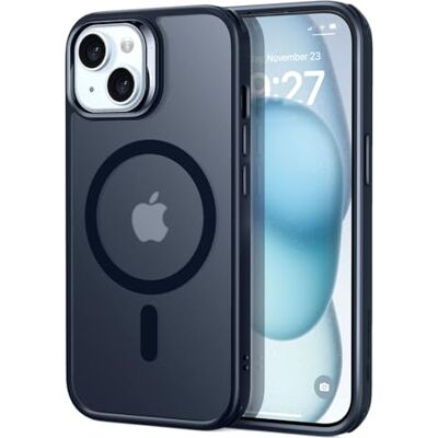 ESR Beschermhoes voor iPhone 15, compatibel met MagSafe, militaire bescherming, vergelingsbestendig, krasbestendige achterkant, magnetische beschermhoes voor iPhone 15, klassieke serie, mat zwart ESR Beschermhoes voor iPhone 15, compatibel met MagSafe, militaire bescherming, vergelingsbestendig, krasbestendige achterkant, magnetische beschermhoes voor iPhone 15, klassieke serie, mat zwart