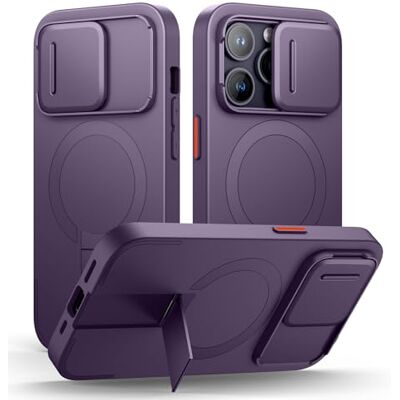 SURITCH Magnetisch hoesje compatibel met iPhone 14 Pro, schokbestendig beschermhoesje met schuifcamerahoesje en verstelbare standaard (paars) SURITCH Magnetisch hoesje compatibel met iPhone 14 Pro, schokbestendig beschermhoesje met schuifcamerahoesje en verstelbare standaard (paars)