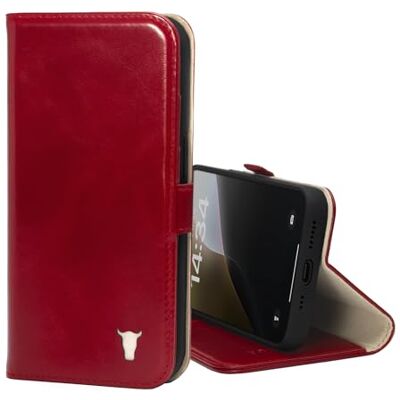 TORRO Beschermhoes compatibel met iPhone 17e en iPhone 16e (6,1 inch 2026/2025) – beschermhoes van echt leer met standaard en kaarthouder (rood) TORRO Beschermhoes compatibel met iPhone 17e en iPhone 16e (6,1 inch 2026/2025) – beschermhoes van echt leer met standaard en kaarthouder (rood)