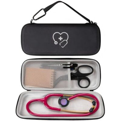 ProCase Stethoscoop 3M Littmann/Omron/ADC/Dixie EMS hoes, schokbestendige beschermhoes, reistas, opbergtas, draagtas met accessoirehouder, zwart., Stethoscoop hoesje ProCase Stethoscoop 3M Littmann/Omron/ADC/Dixie EMS hoes, schokbestendige beschermhoes, reistas, opbergtas, draagtas met accessoirehouder, zwart., Stethoscoop hoesje