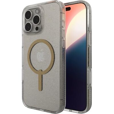 ZAGG Milan Snap Grafeen versterkte hoes voor iPhone 16 Pro Max MagSafe compatibel Vergeelt niet Slank ontwerp Veilige grip Modieus Schokbestendig Achterhoes Gouden glitter ZAGG Milan Snap Grafeen versterkte hoes voor iPhone 16 Pro Max MagSafe compatibel Vergeelt niet Slank ontwerp Veilige grip Modieus Schokbestendig Achterhoes Gouden glitter