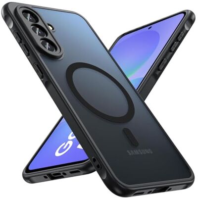 Verco Hoesje voor Samsung Galaxy A57 5G, magnetisch, mat, schokbestendig, compatibel met draadloos opladen QI, dun, zwart Verco Hoesje voor Samsung Galaxy A57 5G, magnetisch, mat, schokbestendig, compatibel met draadloos opladen QI, dun, zwart