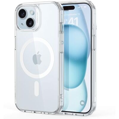 ESR iPhone 15 magnetische hoes, compatibel met MagSafe, militaire bescherming, vergeelt niet, krasbestendige achterkant, compatibel met iPhone 15, transparant. ESR iPhone 15 magnetische hoes, compatibel met MagSafe, militaire bescherming, vergeelt niet, krasbestendige achterkant, compatibel met iPhone 15, transparant.