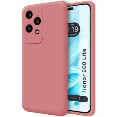 Tumundosmartphone Coque en silicone liquide ultra douce pour Huawei Honor 200 Lite 5G couleur rose Tumundosmartphone Coque en silicone liquide ultra douce pour Huawei Honor 200 Lite 5G couleur rose