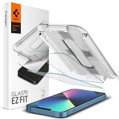Spigen Glas.tR EZ Fit Screenprotector compatibel met iPhone 13 Mini, 2 Stuks, met Sjabloon voor Installatie, Kristalhelder, Case friendly, 9H Gehard Glas Spigen Glas.tR EZ Fit Screenprotector compatibel met iPhone 13 Mini, 2 Stuks, met Sjabloon voor Installatie, Kristalhelder, Case friendly, 9H Gehard Glas