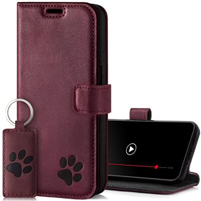 SURAZO Samsung Galaxy S23 FE Beschermhoes voor Samsung Galaxy S23 FE Echt leer met kleppatroon RFID Flip Case Magnetische standfunctie Kaartvak Wijnrood SURAZO Samsung Galaxy S23 FE Beschermhoes voor Samsung Galaxy S23 FE Echt leer met kleppatroon RFID Flip Case Magnetische standfunctie Kaartvak Wijnrood