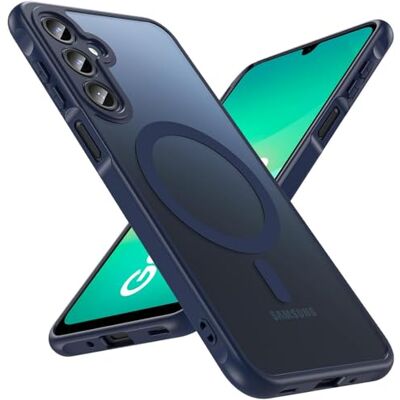 Verco Hoesje voor Samsung Galaxy A27 5G, magnetisch, mat, schokbestendig, compatibel met draadloos opladen QI, dun, blauw Verco Hoesje voor Samsung Galaxy A27 5G, magnetisch, mat, schokbestendig, compatibel met draadloos opladen QI, dun, blauw