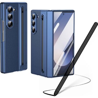 BAILI Galaxy Z Fold6 hoes met stylus + beschermfolie aan de voorkant + S Pen sleuf blauw BAILI Galaxy Z Fold6 hoes met stylus + beschermfolie aan de voorkant + S Pen sleuf blauw