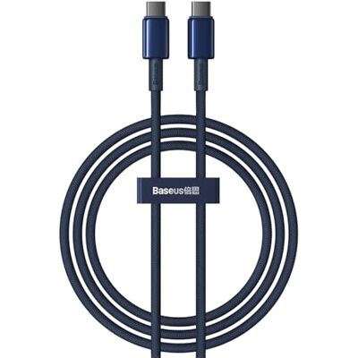 Baseus USB-C naar USB-C kabel Tungsten Gold, 100W, 1m (blauw) Baseus USB-C naar USB-C kabel Tungsten Gold, 100W, 1m (blauw)