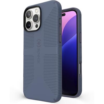 Speck CandyShell Beschermhoes voor iPhone 16 Pro Max, dunne MagSafe-beschermhoes voor dames en heren, blauw denim Speck CandyShell Beschermhoes voor iPhone 16 Pro Max, dunne MagSafe-beschermhoes voor dames en heren, blauw denim