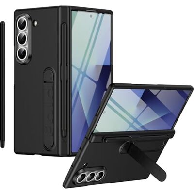 BAILI Galaxy Z Fold 5 hoes met standaard, schermbeschermer voorkant, S-pensleuf, scharnierbescherming, volledige hoes voor Samsung Galaxy Z Fold5 met stylus zwart BAILI Galaxy Z Fold 5 hoes met standaard, schermbeschermer voorkant, S-pensleuf, scharnierbescherming, volledige hoes voor Samsung Galaxy Z Fold5 met stylus zwart