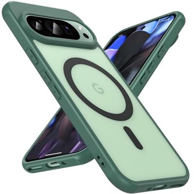 Verco Beschermhoes voor de Google Pixel 9 Pro, magnetisch, mat, schokbestendig, compatibel met draadloos opladen, QI, dun, groen Verco Beschermhoes voor de Google Pixel 9 Pro, magnetisch, mat, schokbestendig, compatibel met draadloos opladen, QI, dun, groen
