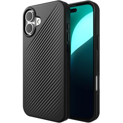 ZAGG Luxe iPhone 16 Plus klikhoes MagSafe draadloos opladen, 3 m valbescherming, milieuvriendelijk, grafeenversterkt, golfdesign, zwart ZAGG Luxe iPhone 16 Plus klikhoes MagSafe draadloos opladen, 3 m valbescherming, milieuvriendelijk, grafeenversterkt, golfdesign, zwart