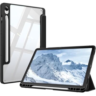 FINTIE Beschermhoes voor Samsung Galaxy Tab S10 Lite 10,9 inch 2025 en S Pen houder, dunne hybride schokbestendige hoes met transparante achterkant, zwart FINTIE Beschermhoes voor Samsung Galaxy Tab S10 Lite 10,9 inch 2025 en S Pen houder, dunne hybride schokbestendige hoes met transparante achterkant, zwart