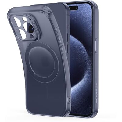 ESR Beschermhoes voor iPhone 15 Pro, compatibel met MagSafe, bescherming van militaire kwaliteit, vergeelt niet krasbestendig, magnetische telefoonhoes, Zero serie, mat blauw ESR Beschermhoes voor iPhone 15 Pro, compatibel met MagSafe, bescherming van militaire kwaliteit, vergeelt niet krasbestendig, magnetische telefoonhoes, Zero serie, mat blauw