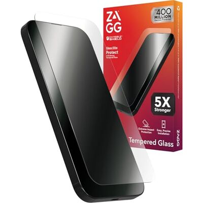 ZAGG InvisibleShield Glass Elite displaybeschermfolie 5 keer sterker met versterkte randen, krasbestendig en vuilafstotend oppervlak, eenvoudig te installeren voor iPhone 15 Pro Max ZAGG InvisibleShield Glass Elite displaybeschermfolie 5 keer sterker met versterkte randen, krasbestendig en vuilafstotend oppervlak, eenvoudig te installeren voor iPhone 15 Pro Max