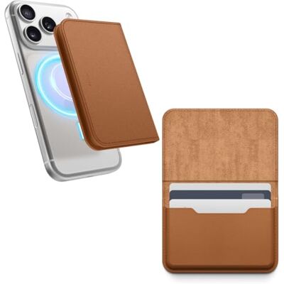 elago Magnetische kaarthouder met standaard, compatibel met MagSafe voor iPhone, veganistisch leer, verstelbare standaard, meerdere hoeken, kaartuitwerpmechanisme, Bruin, Klassiek elago Magnetische kaarthouder met standaard, compatibel met MagSafe voor iPhone, veganistisch leer, verstelbare standaard, meerdere hoeken, kaartuitwerpmechanisme, Bruin, Klassiek
