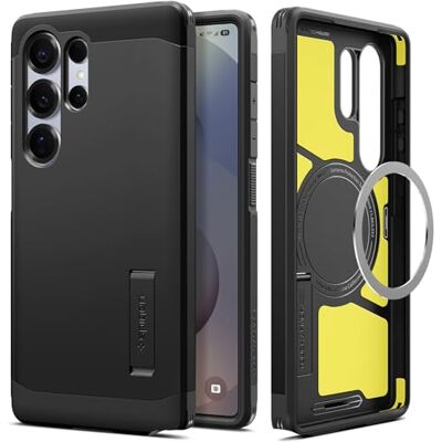 Spigen Tough Armor (AI) Telefoonhoes met MagFit, voor Samsung Galaxy S25 Ultra 5G, zwart Spigen Tough Armor (AI) Telefoonhoes met MagFit, voor Samsung Galaxy S25 Ultra 5G, zwart