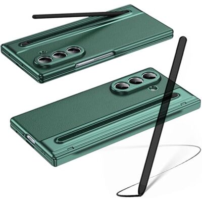 BAILI Leren hoesje voor Galaxy Z Fold7 met styluspen, beschermende voorkant en S Pen-sleuf groen BAILI Leren hoesje voor Galaxy Z Fold7 met styluspen, beschermende voorkant en S Pen-sleuf groen