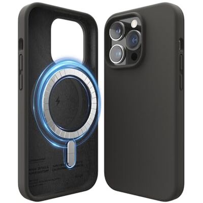 elago Magnetische siliconen beschermhoes voor iPhone 14 Pro Compatibel met MagSafe, geïntegreerde magneten, hoes van vloeibare siliconen, schokbestendig, sterke magneet (zwart) elago Magnetische siliconen beschermhoes voor iPhone 14 Pro Compatibel met MagSafe, geïntegreerde magneten, hoes van vloeibare siliconen, schokbestendig, sterke magneet (zwart)