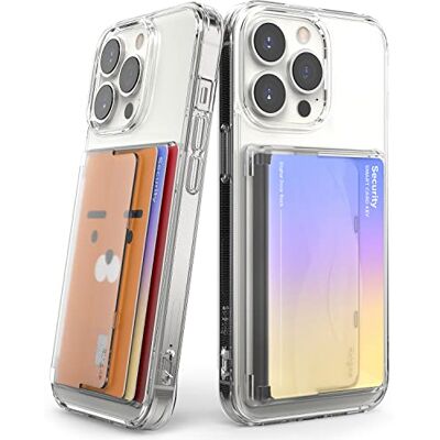 Ringke Set van 2 kaarthouders met zijsleuf, compatibel met iPhone Galaxy smartphones, premium dunne en harde zelfklevende portemonnee transparante mist Ringke Set van 2 kaarthouders met zijsleuf, compatibel met iPhone Galaxy smartphones, premium dunne en harde zelfklevende portemonnee transparante mist