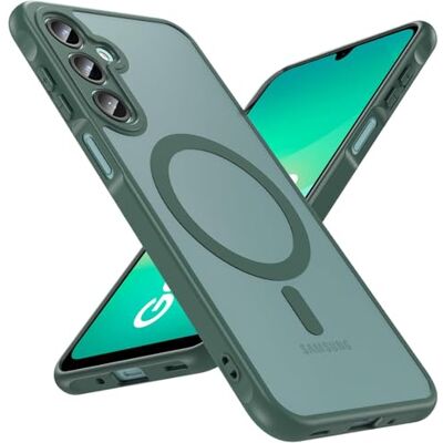 Verco Hoesje voor Samsung Galaxy A27 5G, magnetisch, mat, schokbestendig, compatibel met draadloos opladen QI, dun, groen Verco Hoesje voor Samsung Galaxy A27 5G, magnetisch, mat, schokbestendig, compatibel met draadloos opladen QI, dun, groen