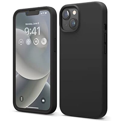 elago Liquid siliconen hoes, compatibel met iPhone 14, case (6,1 inch), premium siliconen, rondom bescherming, 3 lagen, stootvast, zachte microvezel binnenvoering, krasbestendig, zwart elago Liquid siliconen hoes, compatibel met iPhone 14, case (6,1 inch), premium siliconen, rondom bescherming, 3 lagen, stootvast, zachte microvezel binnenvoering, krasbestendig, zwart