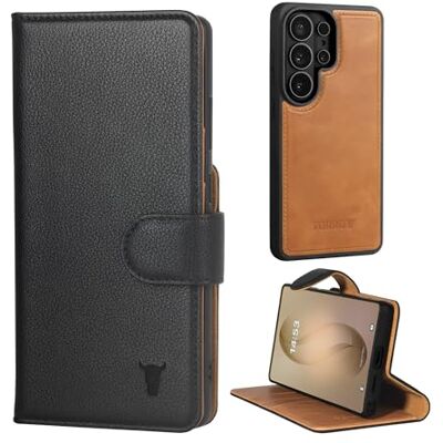 TORRO Beschermhoes van echt leer, compatibel met Samsung Galaxy S26 Ultra 5G 2025, bumper met afneembare magneetsluiting, met standaard (zwart) TORRO Beschermhoes van echt leer, compatibel met Samsung Galaxy S26 Ultra 5G 2025, bumper met afneembare magneetsluiting, met standaard (zwart)