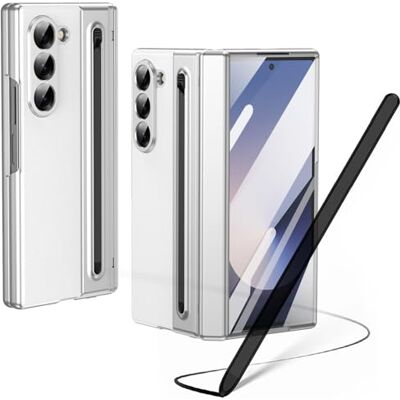 BAILI Galaxy Z Fold6 hoesje met stylus en displaybescherming aan de voorkant + S Pen sleuf wit BAILI Galaxy Z Fold6 hoesje met stylus en displaybescherming aan de voorkant + S Pen sleuf wit
