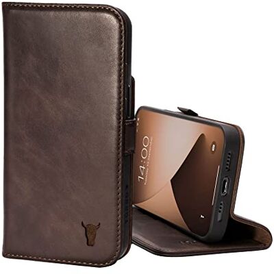 TORRO Beschermhoes van leer, compatibel met iPhone 12 Pro Max, beschermhoes van echt leer met kaartvakken en standfunctie (donkerbruin) TORRO Beschermhoes van leer, compatibel met iPhone 12 Pro Max, beschermhoes van echt leer met kaartvakken en standfunctie (donkerbruin)